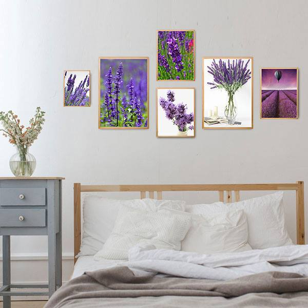 Khung Ảnh Gỗ Thông Hoa Lavender 1 KAT118