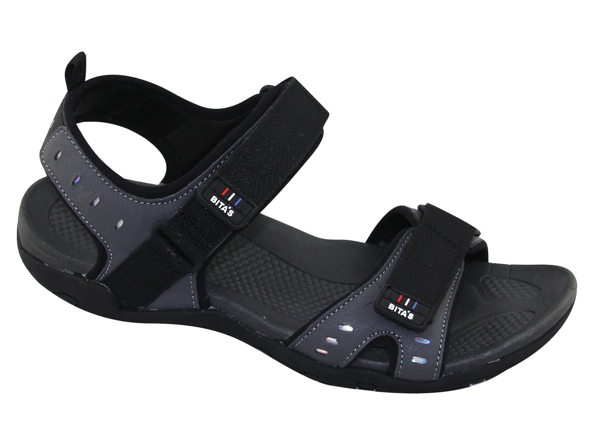 SANDAL ĐẾ BẰNG NAM Bita's SPS.144 (Đen + Navy + Xám)