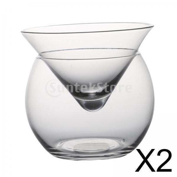 2 Set Molecular Cup Martini Wine Crystal Dish Conical Glass for Home Bar