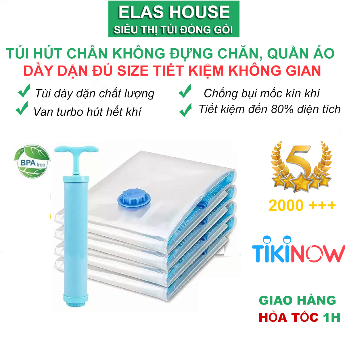 Túi Hút Chân Không Đựng Chăn,Quần Áo Chống Bụi Tiện Lợi