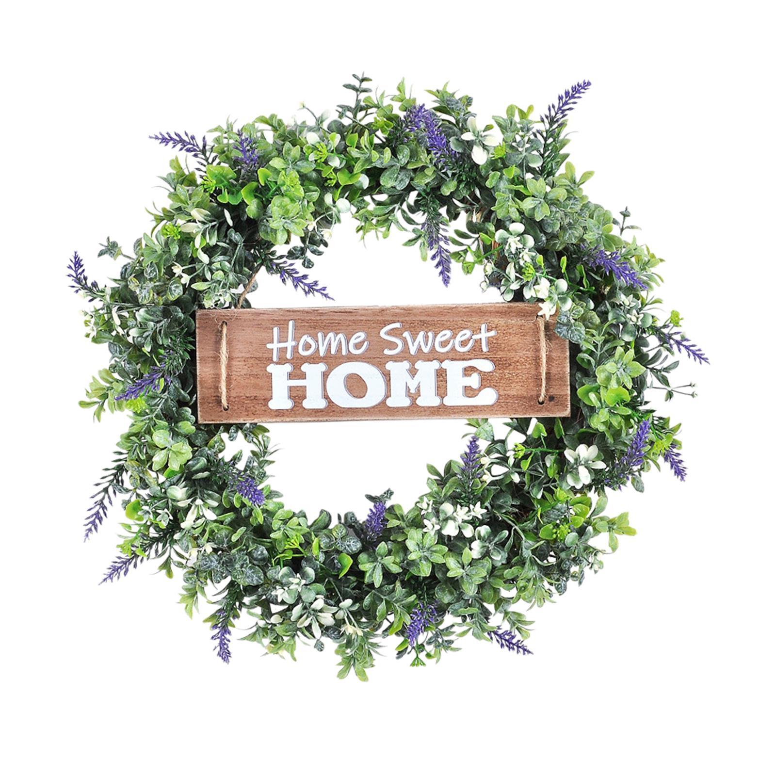 Eucalyptus Leaves Wreath for Front Door with Board Decoration Window Hanging
