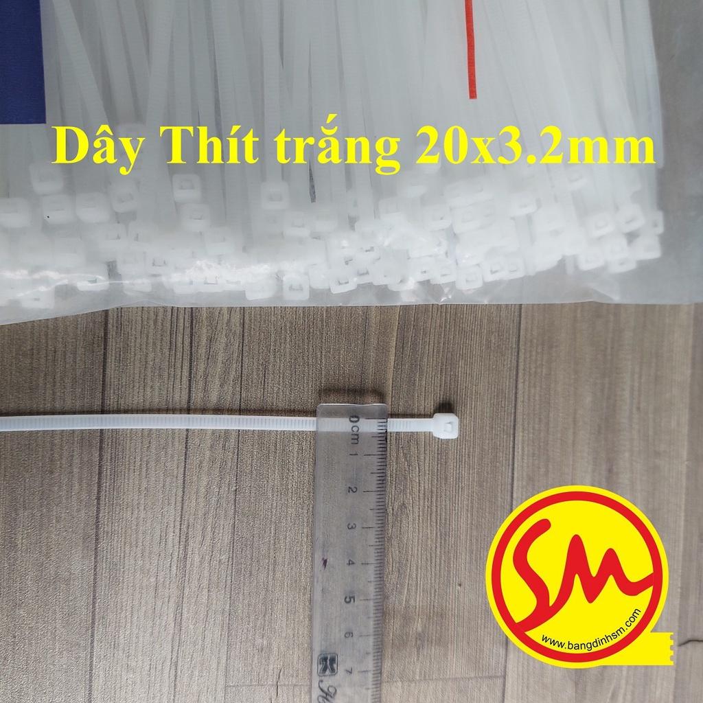 DÂY THIẾT NHỰA, DÂY RÚT TRẮNG giá tốt bản 20x 3.2mm chuyên dùng để BUỘC, THẮT, CỐ ĐỊNH CÁC ĐỒ VẬt