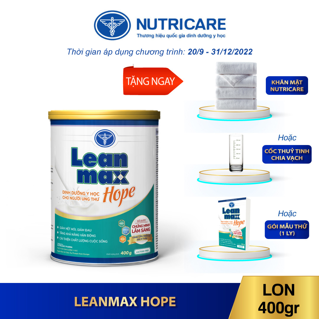 01 lon sữa Leanmax Hope 400g - Sữa dành cho bệnh nhân K, ung thư