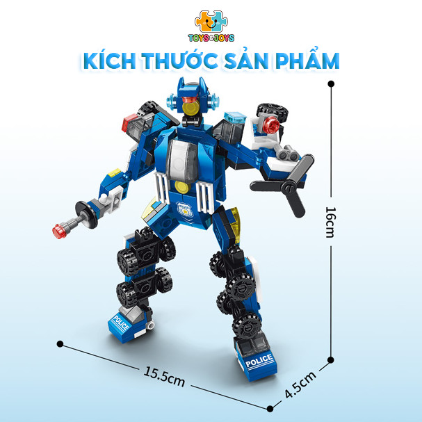 Đồ chơi lắp ráp Chiến binh cảnh sát siêu cấp 6 trong 1 – Super Police Warrior - Toys &amp; Joys
