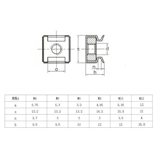 Ốc cài rack M6,mạ niken chất lượng cao,combo 100 chiếc