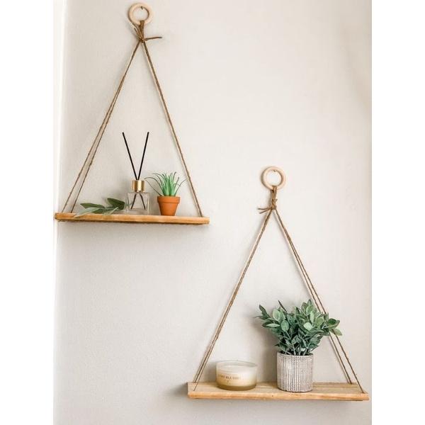 3 kệ gỗ trang trí treo dây độc đáo