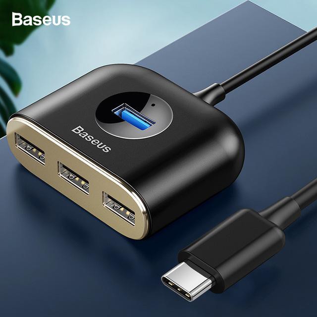 Bộ Chia HUB Ra 4 Cổng USB 3.0 Chuyển Đổi Từ Type C Ra 4 Cổng USB Hoặc Từ USB Ra 4 Cổng USB - Hàng Chính Hãng Baseus