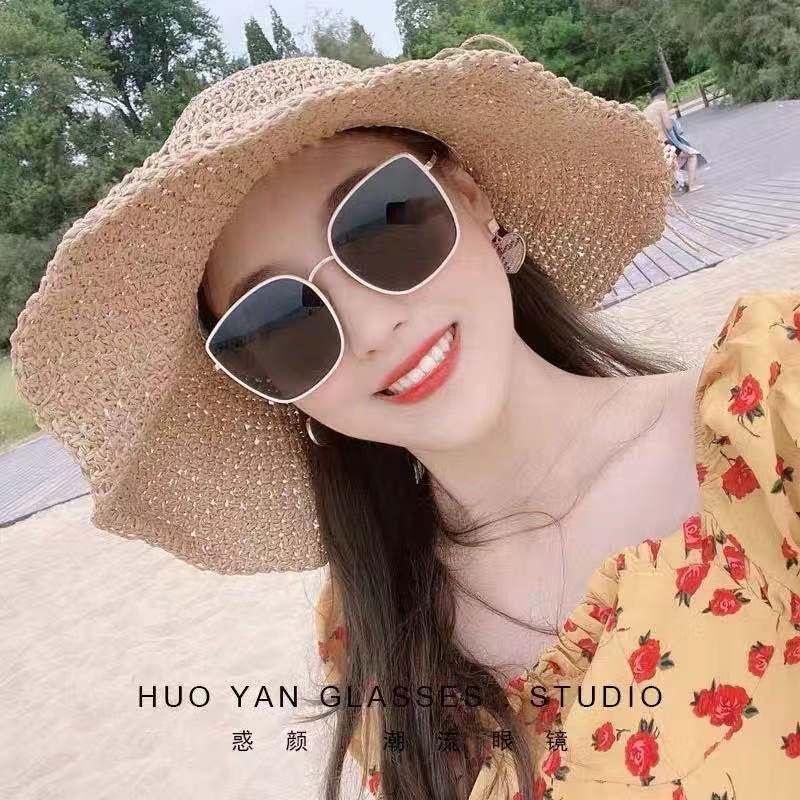 2021 Women's SunGlasses Fashion Sunglasses Large Thick Square Frame Eyeglasses