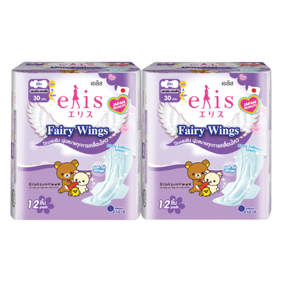 Combo 2 Gói Băng Vệ Sinh Elis Fairy Wings  RP 30cm (12 Miếng / Gói)