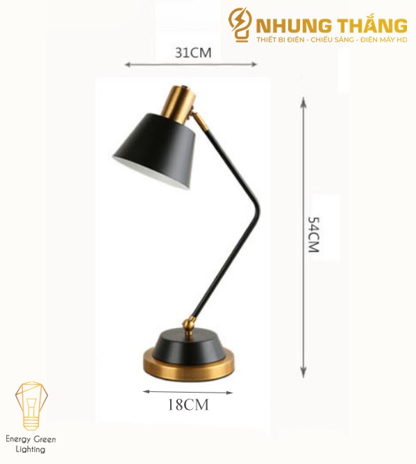 Đèn Bàn Học Tập , Làm Việc Cao Cấp DB-3042 - Khung Kim Loại - Kiểu Dáng Sang Trọng - Kèm Bóng Led