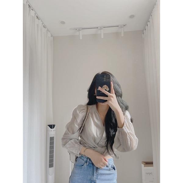 Áo tơ mềm buộc trước
