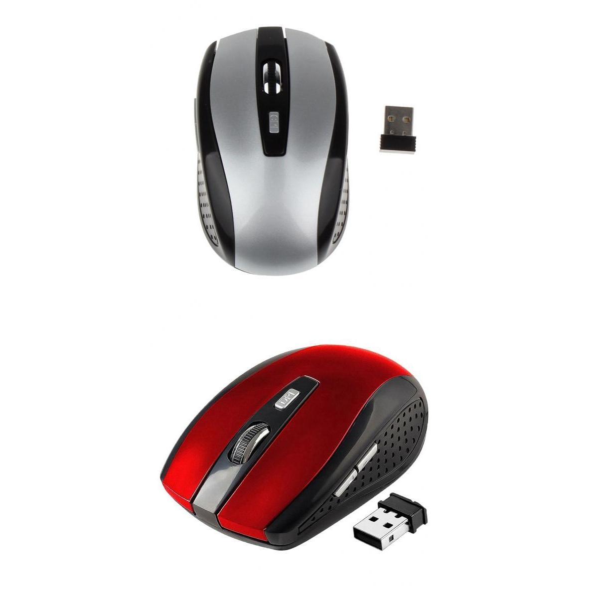 2Pcs Wireless 1800DPI Cordless Optical Gaming Mouse USB Interface PC