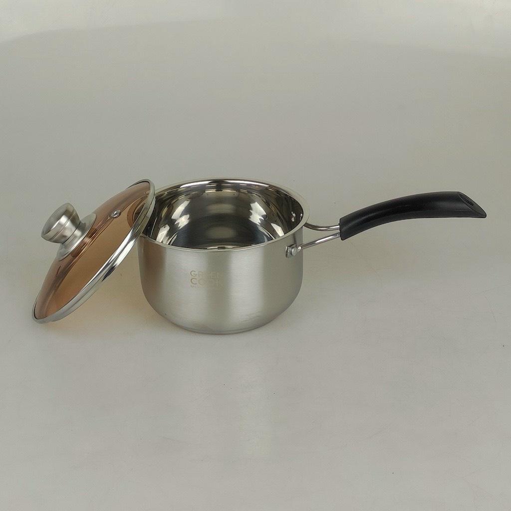 Bộ nồi inox 3 đáy Green Cook GCS08-T1 gồm 3 món sử dụng được trên bếp từ -Hàng chính hãng
