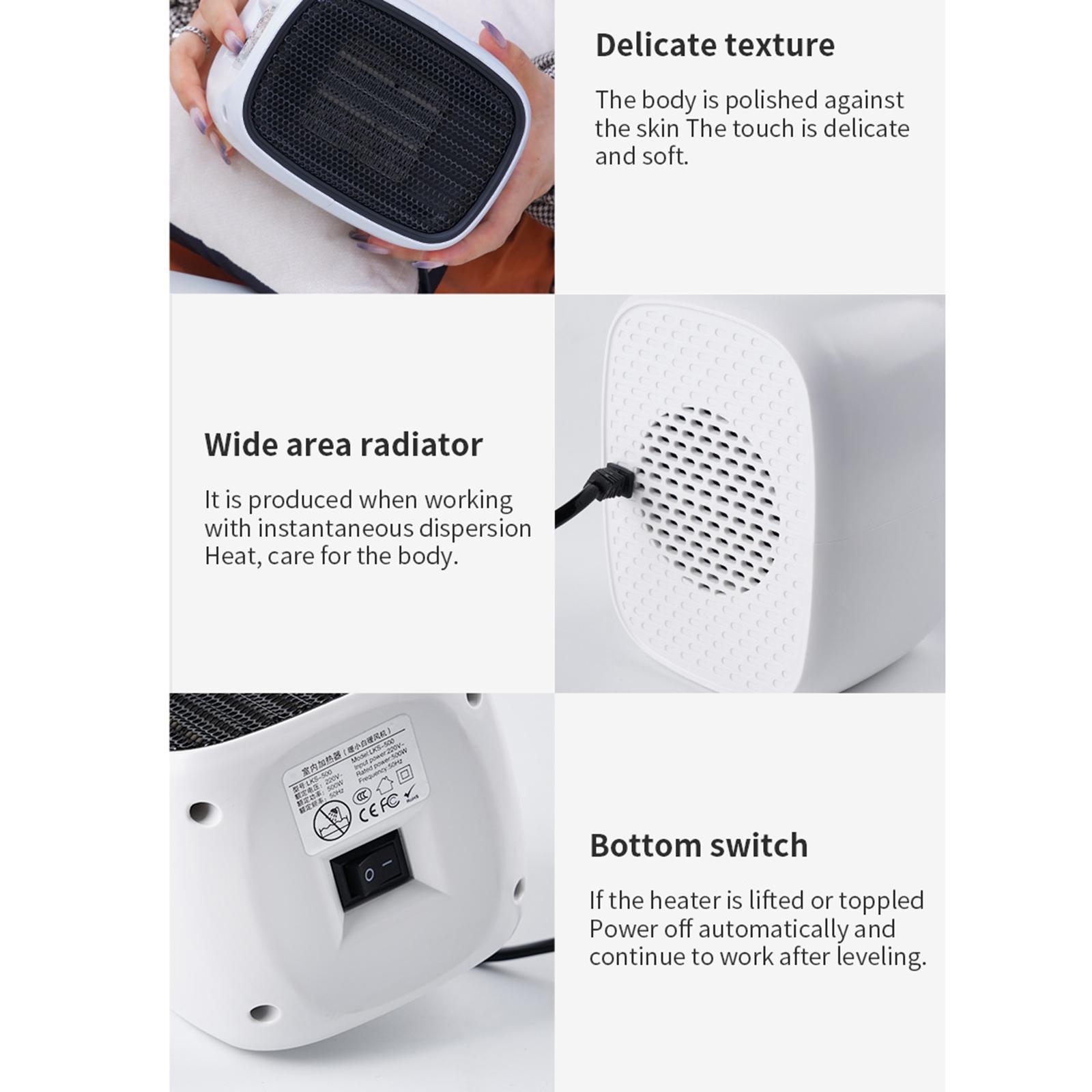 Portable Heater Mini Body 500 W Instant PTC Ceramic Heating Electric Heater