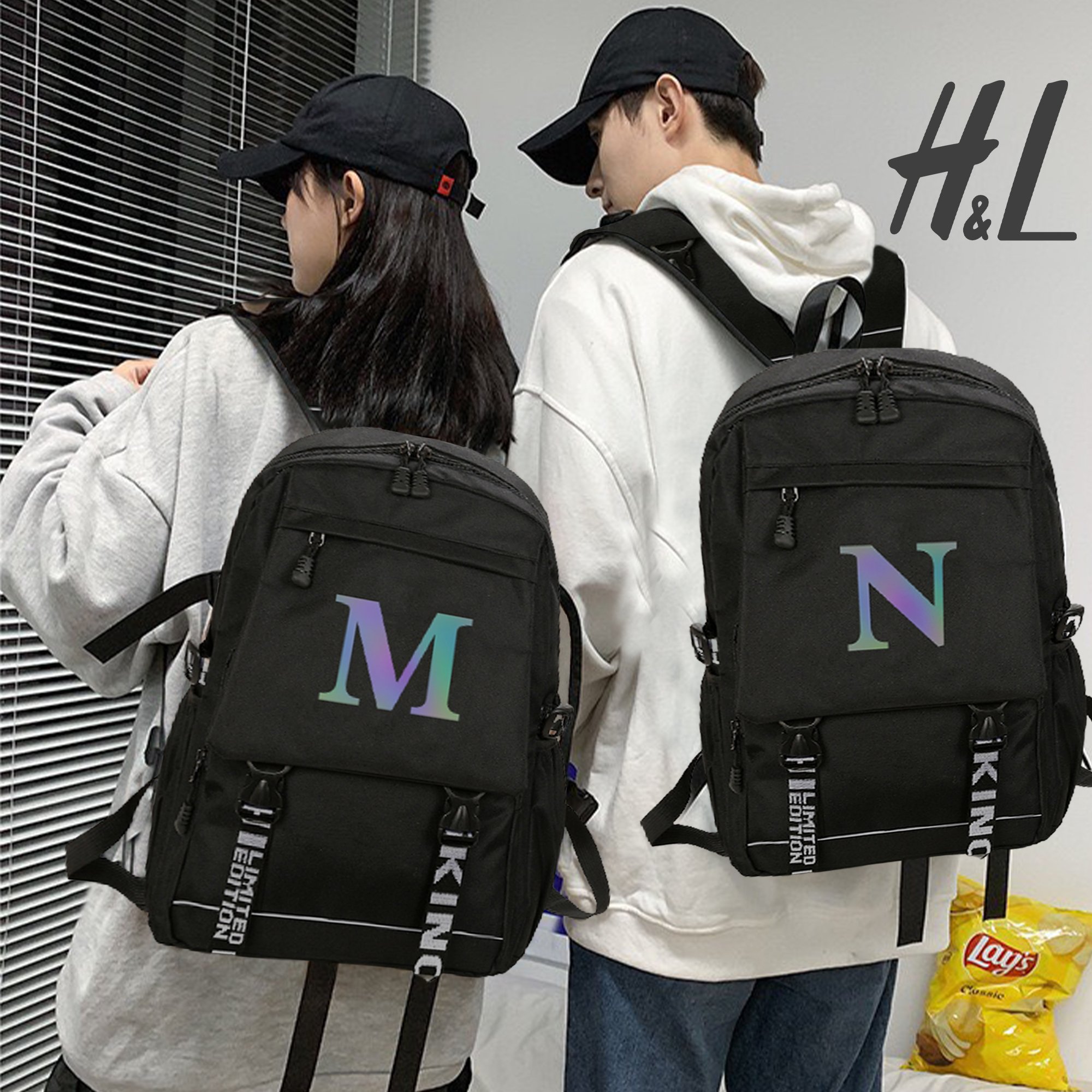 Balo Nam Nữ Thời Trang Ullzzang Logo Phát Sáng Đựng Laptop , Đi Học Đi Chơi Chất Liệu Tốt Chống Nước