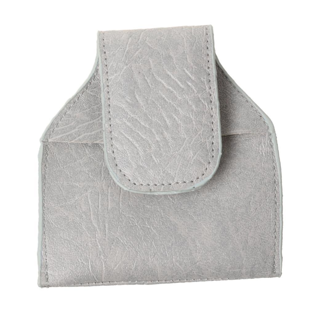 4x Billiard Snooker Pool Cue PU Leather Chalk Holder Pouch Bag Clip Gray