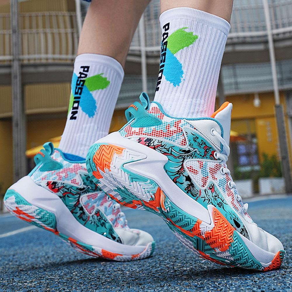 2023 Giày bóng rổ hạng nhẹ mới đến Giày thể thao có thể ngả người unisex đào tạo giày thể thao nam Color: Black Shoe Size: 41