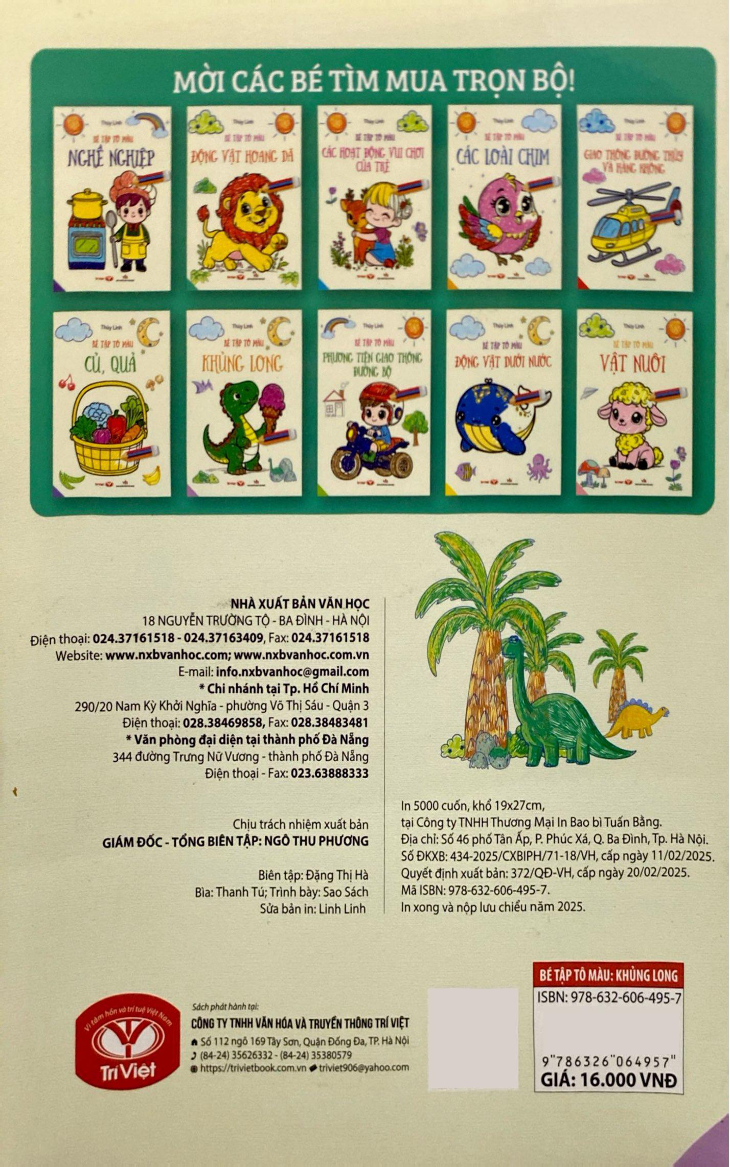 Sách - Bé Tập Tô Màu - Khủng Long