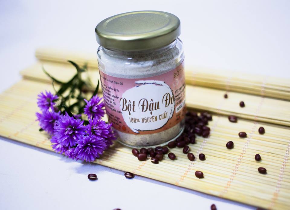 Combo Bột Đậu Đỏ + Bột Cám Gạo - Nguyên Chất Bảo Lộc Vũ Gia + Tặng Bộ Pha Chế Đắp Mặt Nạ Cao Cấp