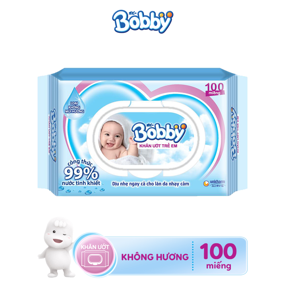 Combo 1 Miếng lót siêu thấm Bobby Newborn 1 - 108 miếng và 1 Gói khăn ướt trẻ em Bobby care không hương 100 tờ