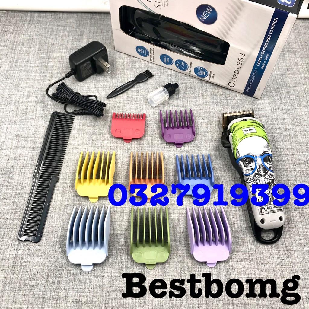 Tông đơ cắt tóc BESTBOMG cao cấp - tăng tốc bộ 8 cữ