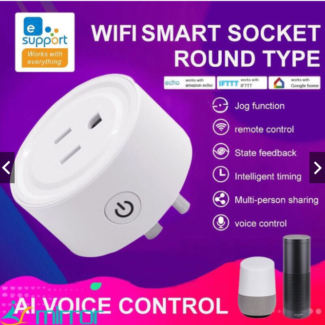 Ổ Cắm Điện Điều Khiển Qua Điện Thoại Thông Minh, App Smart Life, 100V 220V-10A; ổ cắm wifi ap t-u-a-y