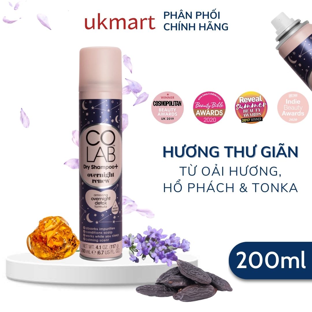 Dầu Gội Khô COLAB UK 200ml Dưỡng Tóc Sạch Bồng Bềnh Vào Nếp Sau 5 Giây