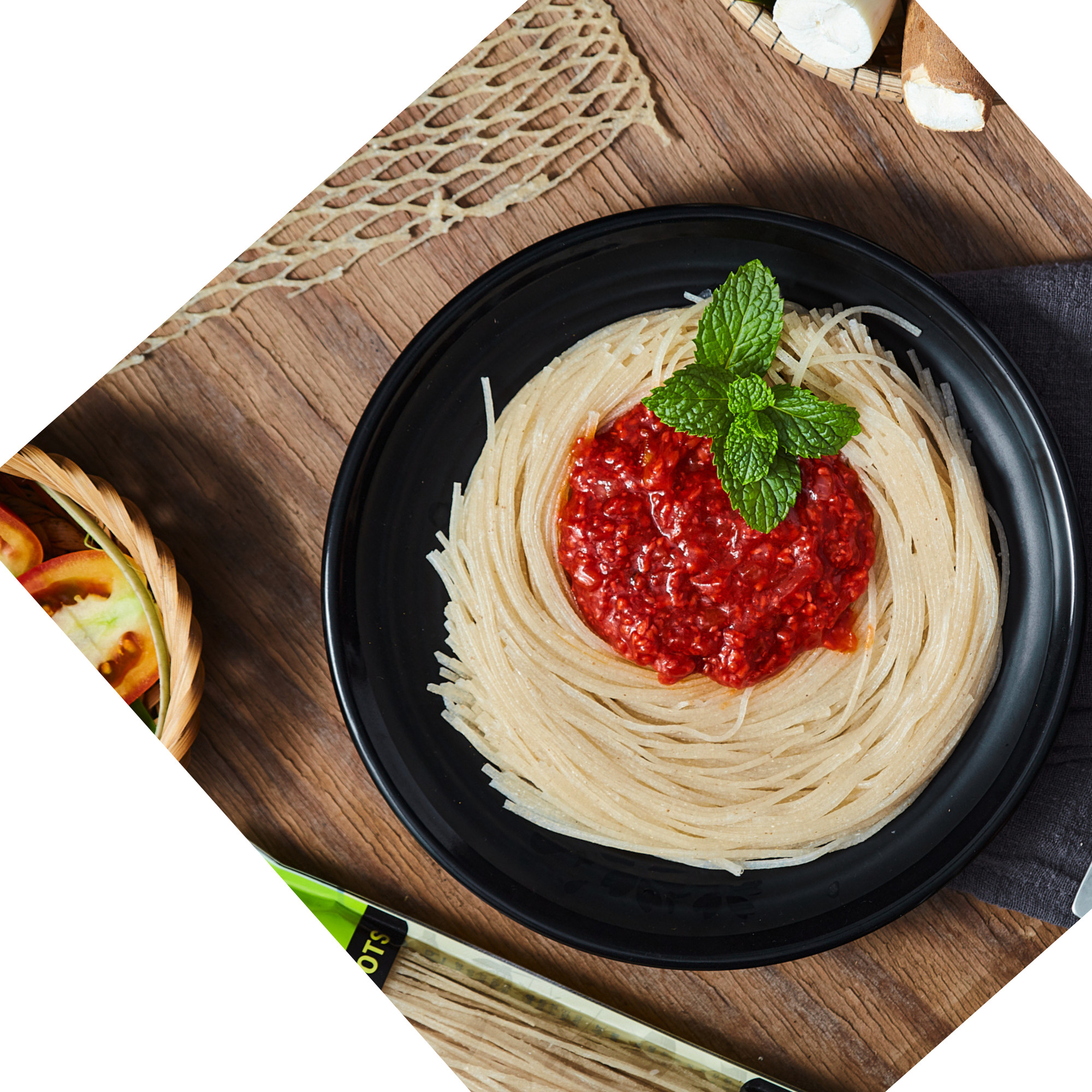 Spaghetti Việt - Phở sắn cao cấp, đặc sản Quế Sơn, thực phẩm sạch, không tăng cân - Cholesterol - gluten, tốt cho người tiểu đường - hàng chính hãng, gói, 250g  thương hiệu Caromi,