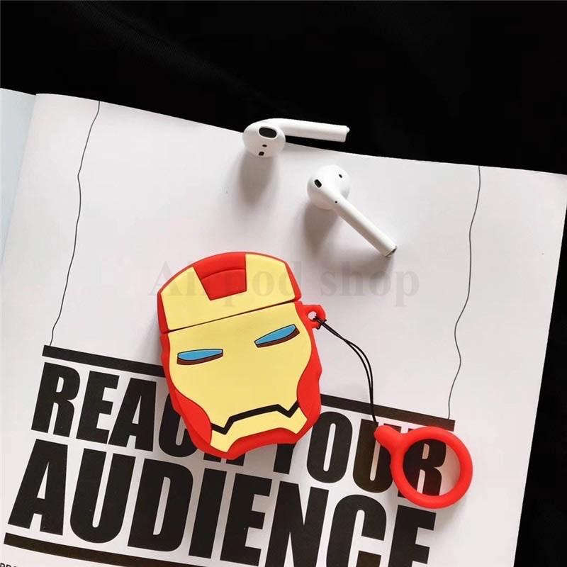 Bao Case Ốp dành cho airpod 1 và 2, tai nghe bluetooth i11,i12, i9s... Iron Man silicon cao cấp