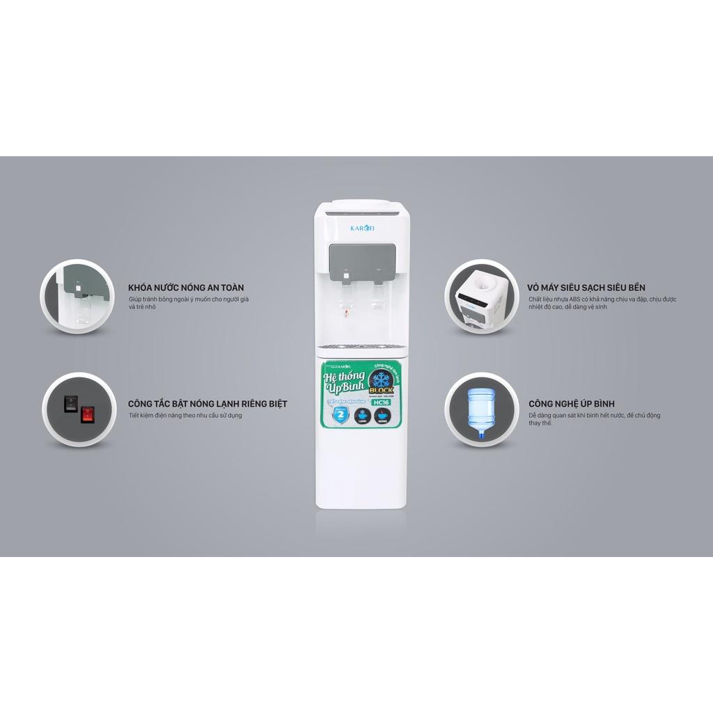 Cây nước nóng lạnh úp bình 2 vòi KAROFI HC16 - với khoang chứa đồ tiện lợi - bảo hành 36 tháng - Hàng Chính Hãng