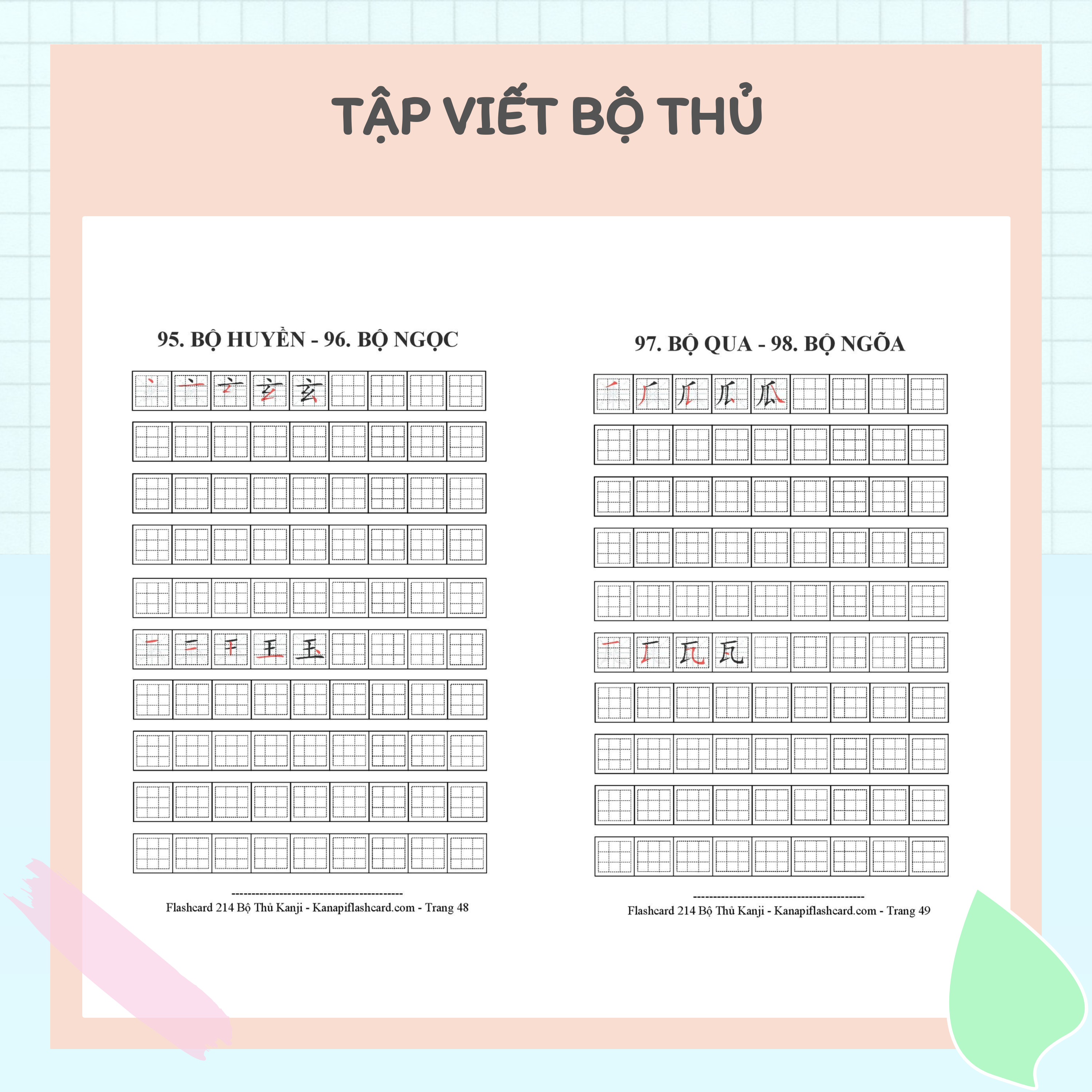 Tập Viết Bộ Thủ