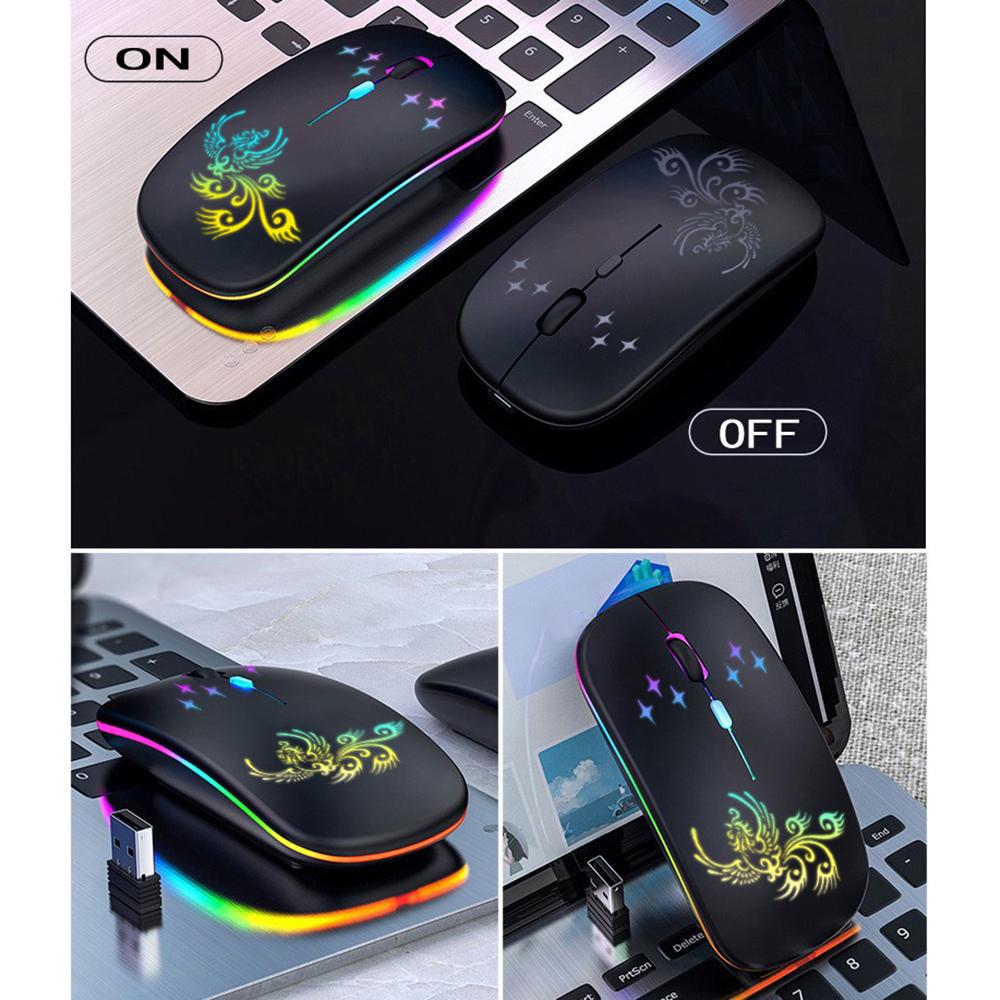 W128 Wireless Optical Mouse 2.4G+BT3.0+BT5.2 3-mode Ergonomic Mouse Built-in 500mAh Rechargeable Battery for PC Laptop
