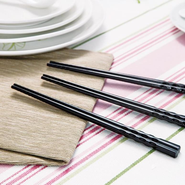 Vỉ 10 đôi Đũa nhựa Melamine kháng khuẩn xoắn 2 đầu chống trượt, Sang Trọng Chất Lượng Cao