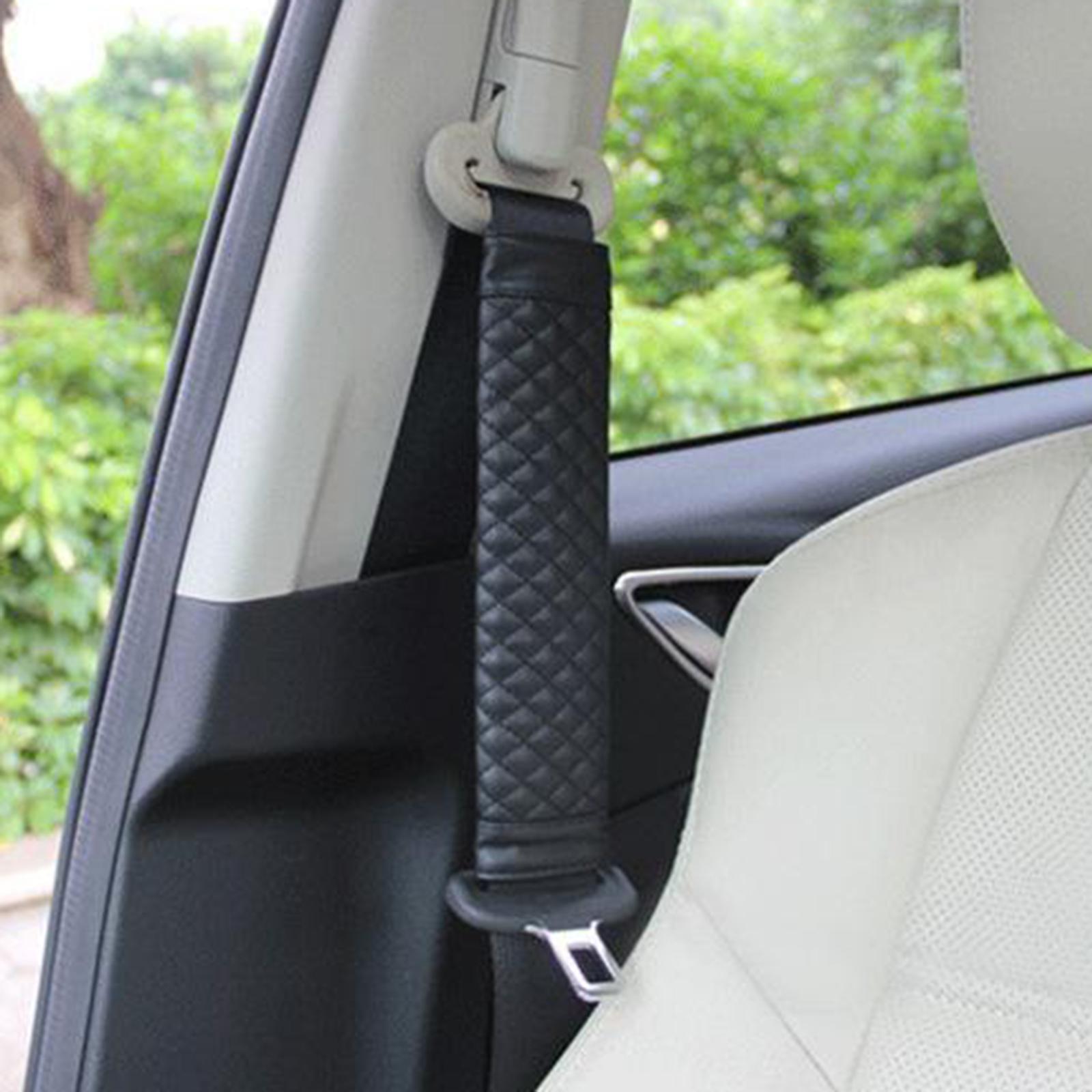 2pcs Stylish Driving Car PU Safety Seat Belt Pads Cover Protector black