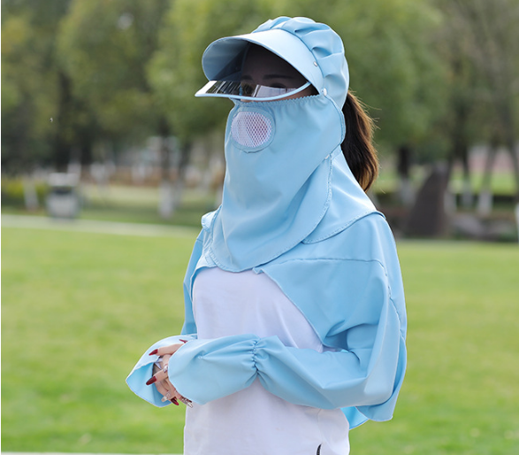 Mũ rộng vành 2 lớp chống nắng chống tia cực tím kèm khẩu trang cao cấp mới, nón khẩu trang nữ