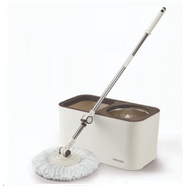 Bộ Lau Nhà Xoay Tay Lock&amp;Lock Dual Bucket Spin Mop  ETM478 ( thùng giặt , cây , 2 bông lau)