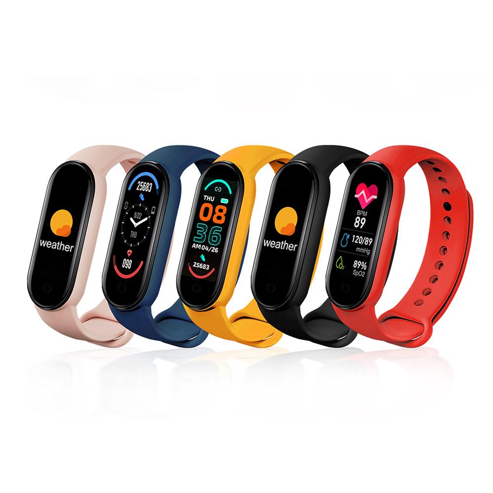 Đồng hồ thể dục thông minh M6 theo dõi nhịp tim Màn hình ngủ 0.96in Màn hình màu IP67 không thấm nước