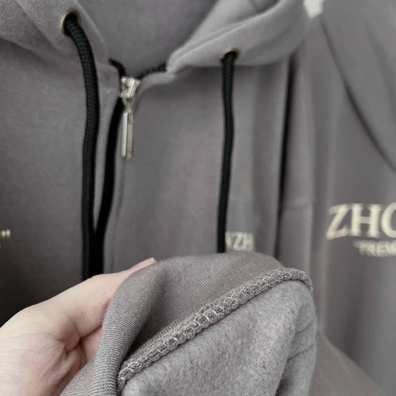 Áo khoác hoodie zip WZHOFFICAL có nón vải nỉ bông màu xám form rộng unisex nam nữ (Ảnh Thật/Có Sẵn),  Áo Khoác nỉ Nam Nữ Áo Hoodie Có Dây Kéo - Unisex Khoác Chống Nắng Cute. Áo Khoác Hoodie Nam Nữ Có Dây Kéo