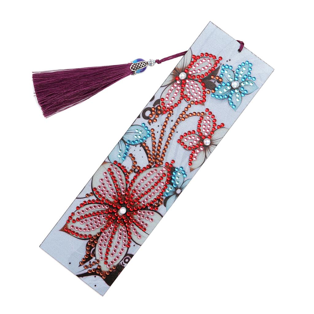 5D DIY Diamond Painting Kits Tassel Bookmark DIY Craft Office Supplies Flower