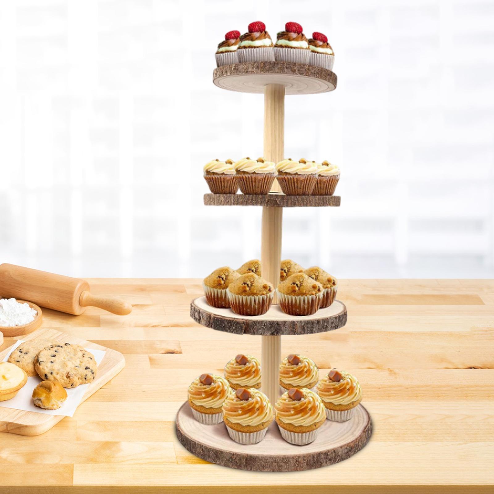 Wood Cupcake Stand Holder Party Home Dessert Display Stand