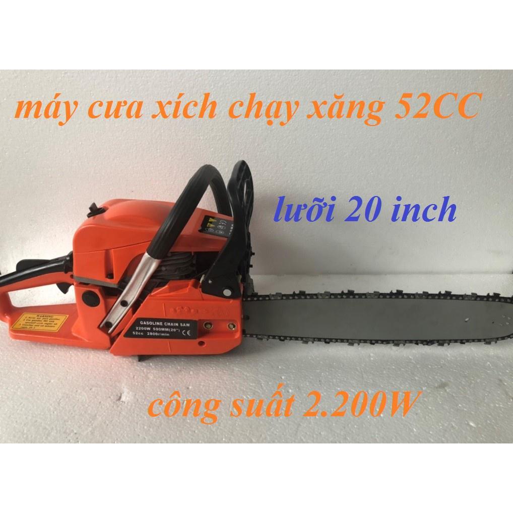 Máy cưa xích chạy xăng, máy cưa xích lam 55, động cơ 6.5hp