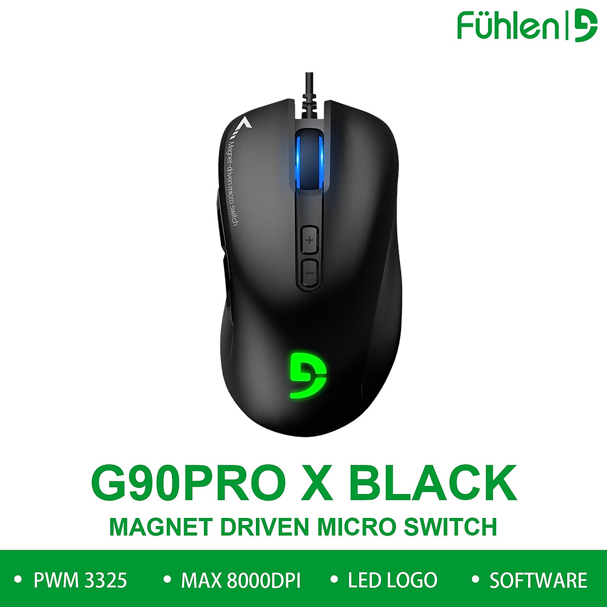 Chuột Gaming có dây Fuhlen G90 Pro 5000DPI LED RGB 7 Nút - Hàng Chính Hãng