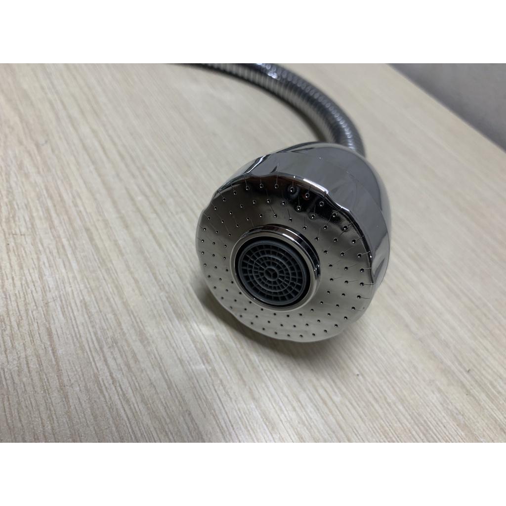 Vòi Rửa Chén Bát Nóng Lạnh Gắn Chậu Cần Mềm Inox Bóng