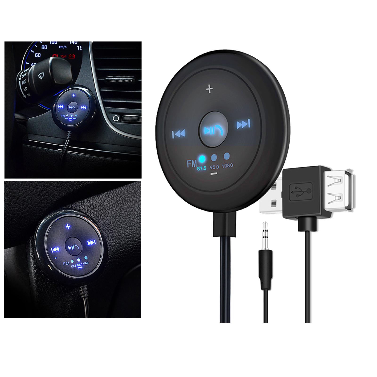 2x2 in 1 FM Bluetooth 5.0 Transmitter Receiver AUX Audio Adapter for Car TV
