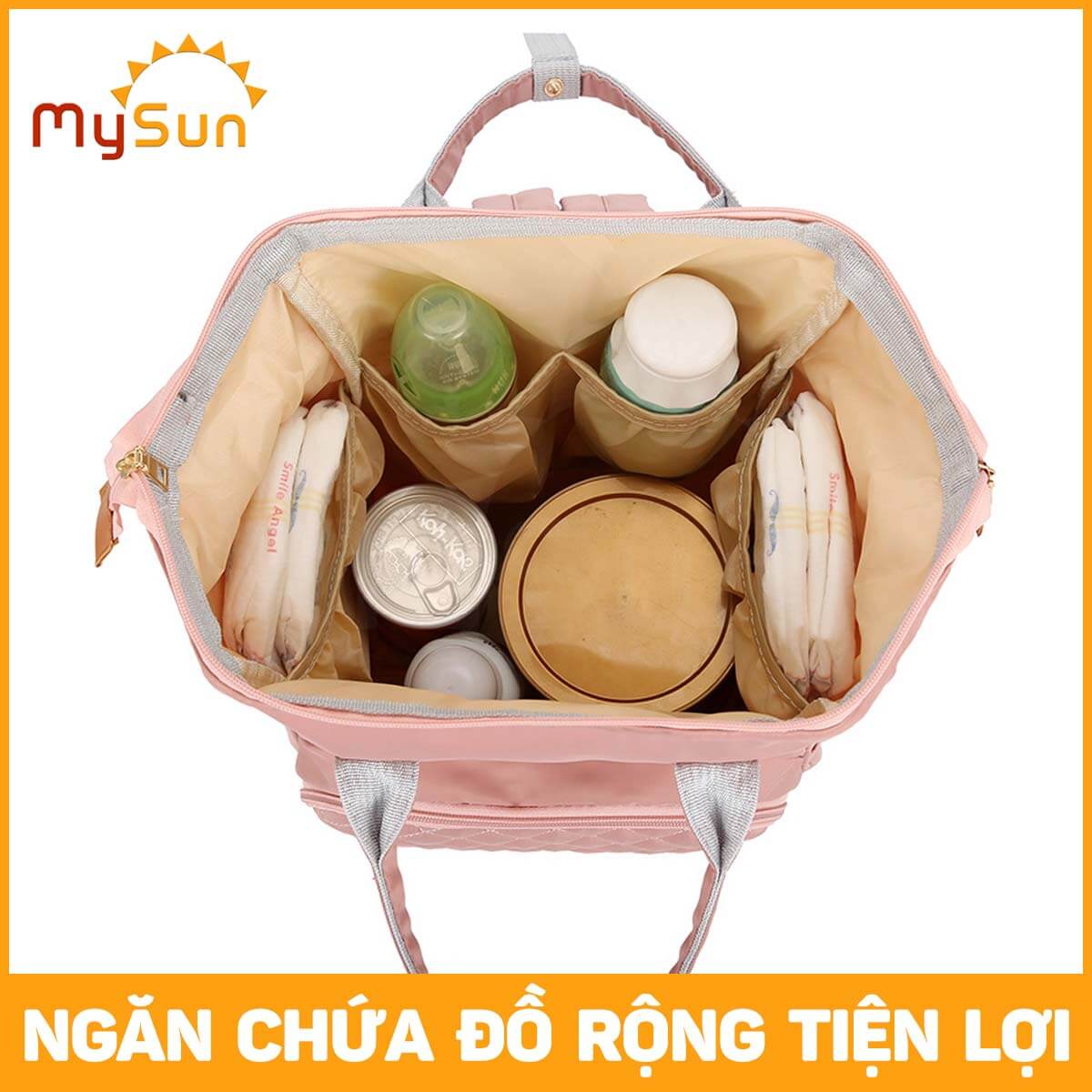 Balo bỉm sữa cho mẹ và bé giữ nhiệt cao cấp chính hãng MySun Caro