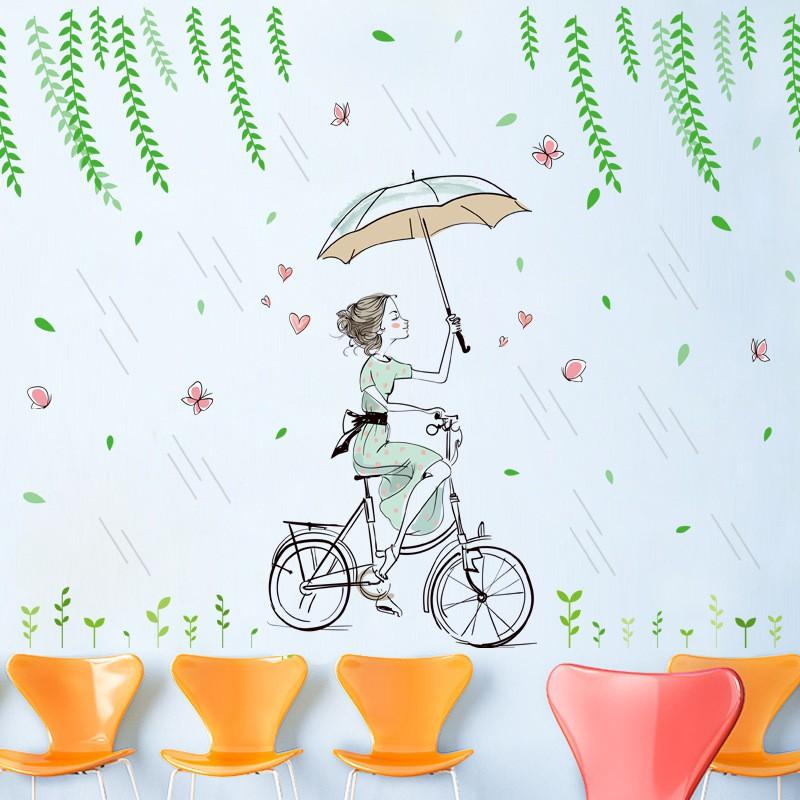 Combo 3 decal dán tường hoa xanh