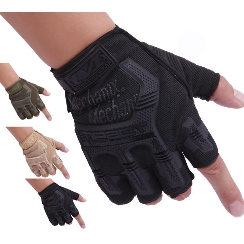  Găng tay nam ,bao tay nam cụt ngón lái xe du lịch phượt Mechanix Mpact