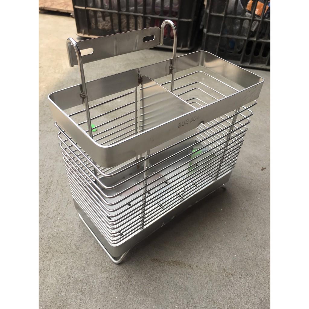 ỐNG, GIỎ ĐỰNG ĐŨA INOX 304 SUS 2 NGĂN, 1 NGĂN DÀY DẶN TIỆN LỢI