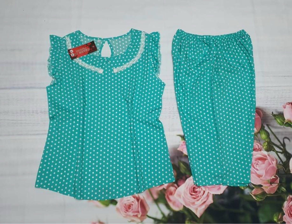 [40kg - 70kg] Đồ Bộ Măc Nhà, Đồ Bộ Nữ Lửng Tole (Lanh) 2 Da Tay Cánh Tiên Bigsize