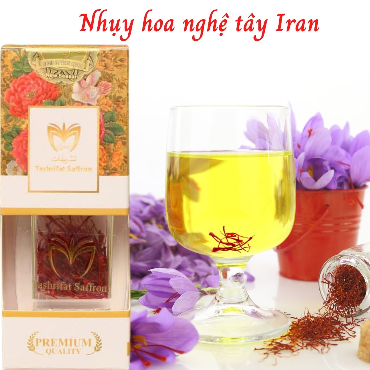 Nhụy hoa nghệ tây Tashrifat Saffron Iran Bổ sung vitamin và khoáng chất, chống Oxy hóa, tăng cường sức khỏe, đẹp da, ngủ ngon - Massel Official